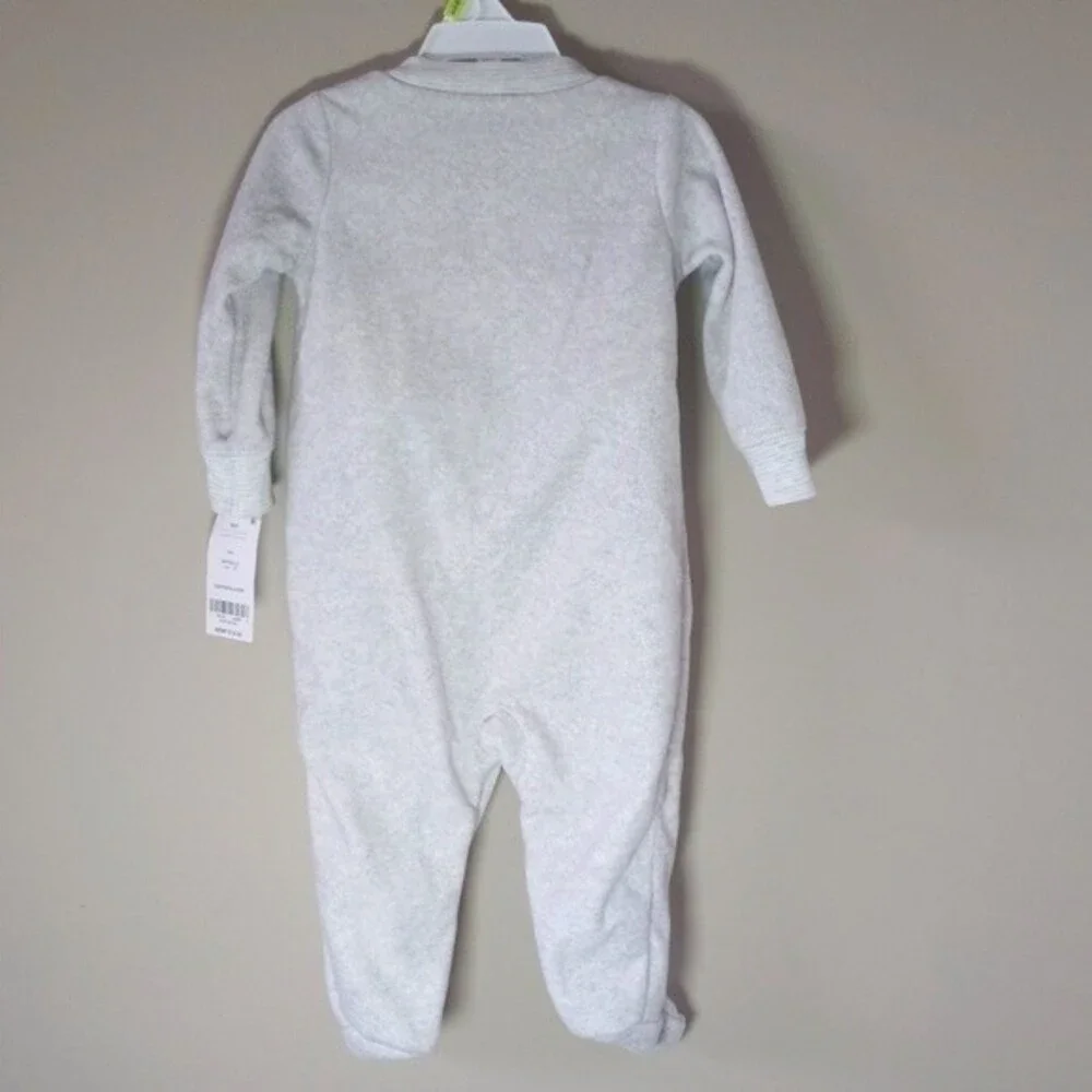 🔥 Carter's Heather gray sleeper with fox and bird - 6 mos - NWT